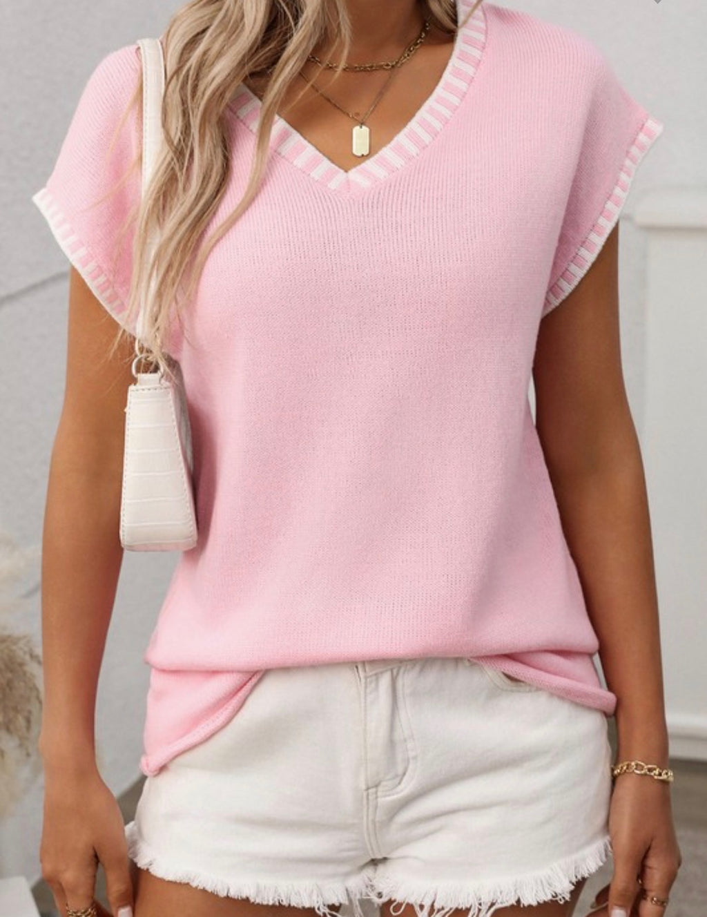 Light weight knit v-neck