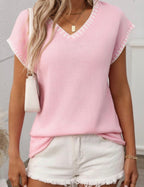 Light weight knit v-neck