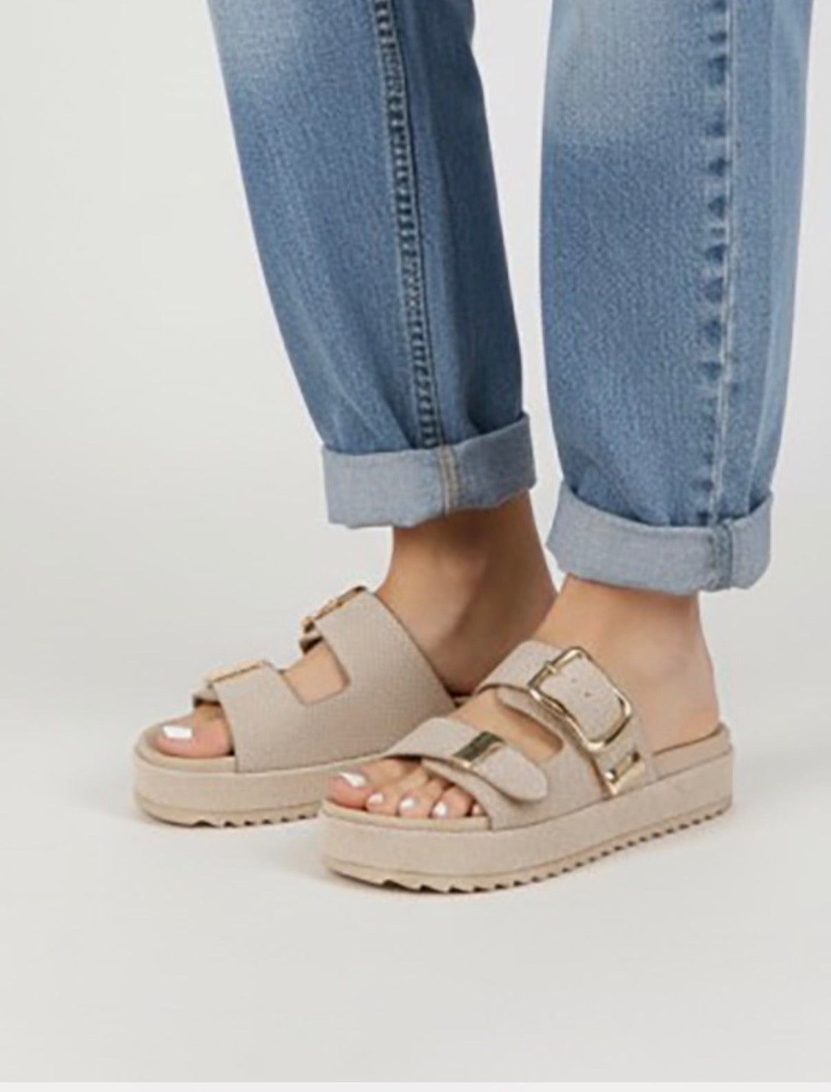Double Buckle Platform Sandal