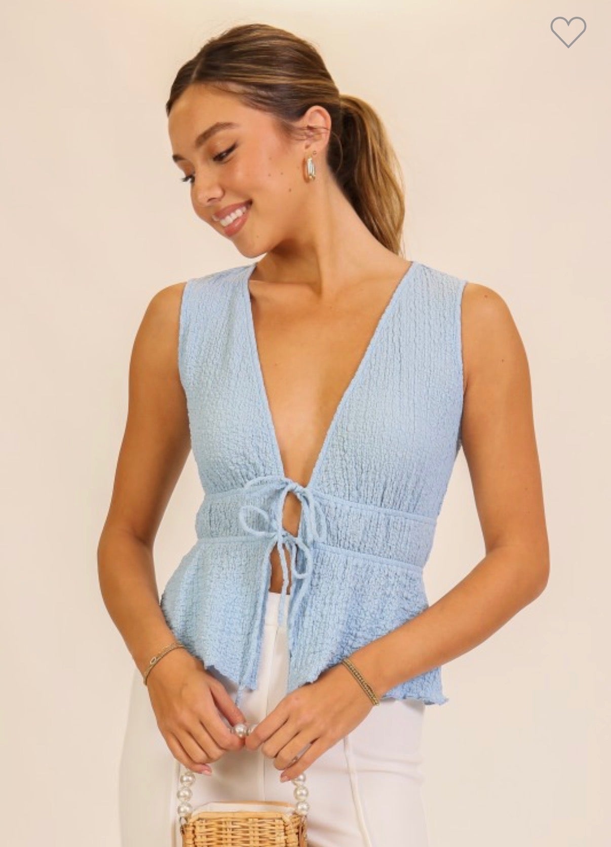 Front Tie Sleeveless Top