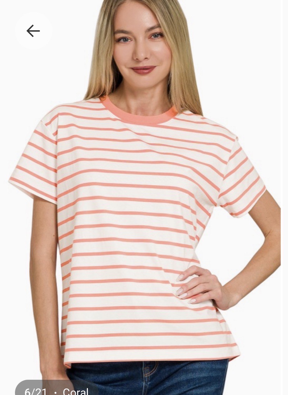 Striped Crewneck T-shirts