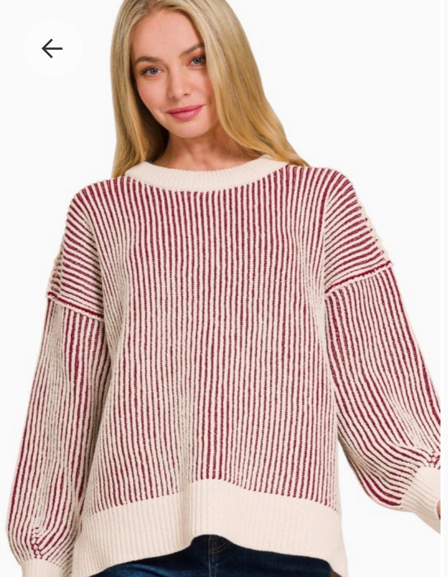 Two Tone Crewneck Sweater