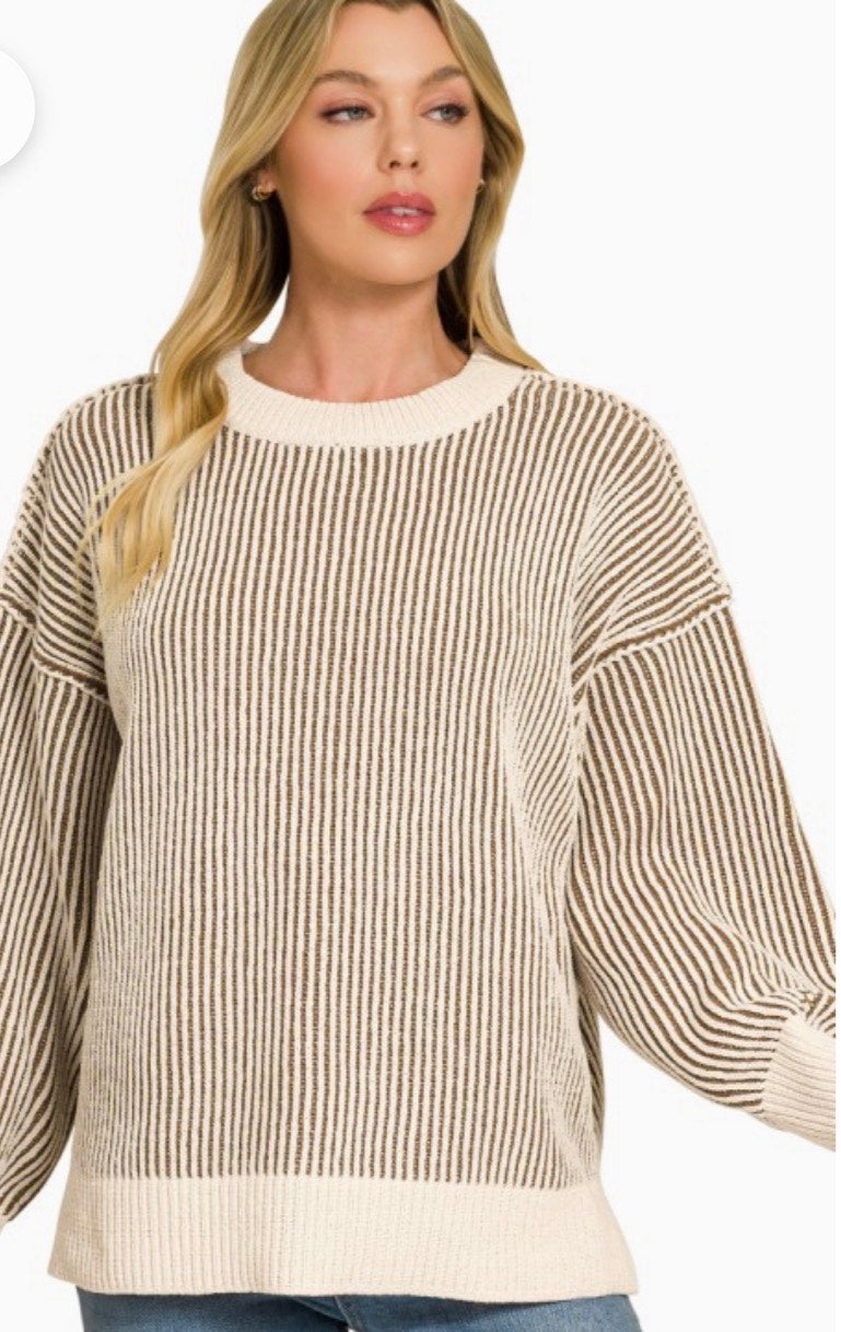 Two Tone Crewneck Sweater