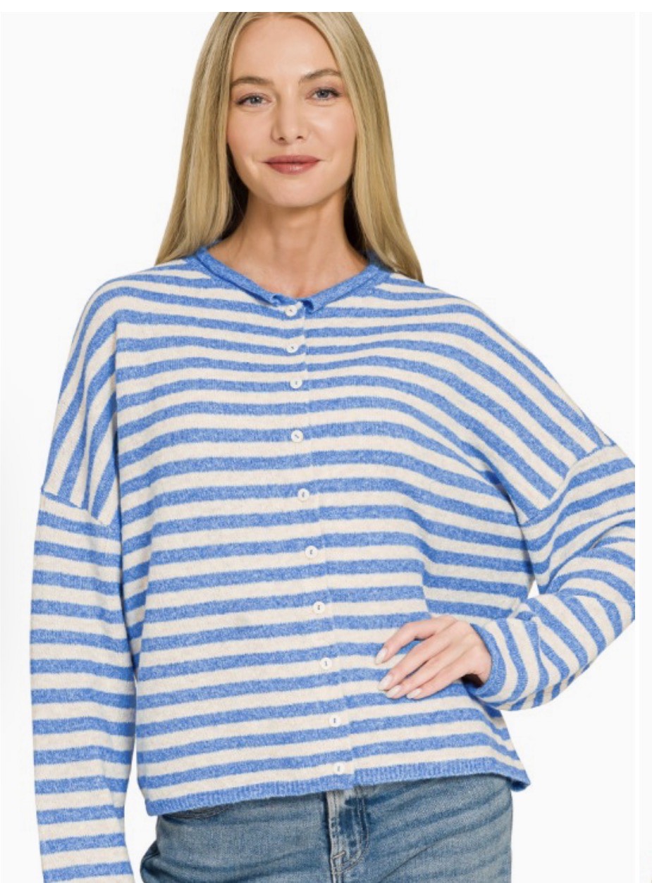 Striped Button Down Sweater