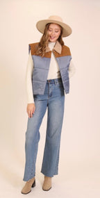 Aspen Color-Block Puffer Vest