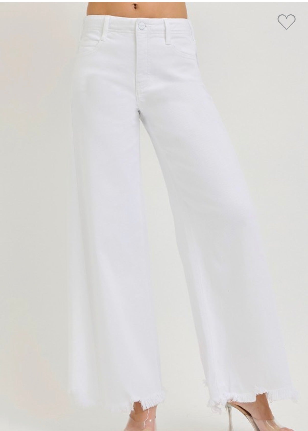 Tummy Control High Rise Palazzo With Frayed Hem